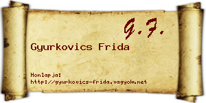 Gyurkovics Frida névjegykártya